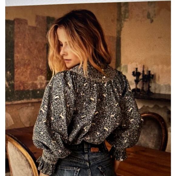 DOEN Amoret Top in Blue Prancing Fawn XS - Picture 10 of 10